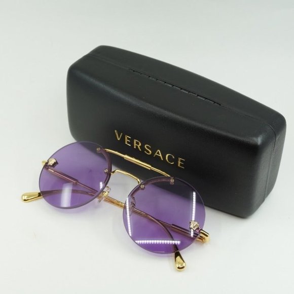 FINAL PRICE NEW VERSACE VE2244 100269 ROUND VIOLET SUNGLASSES - Picture 10 of 10